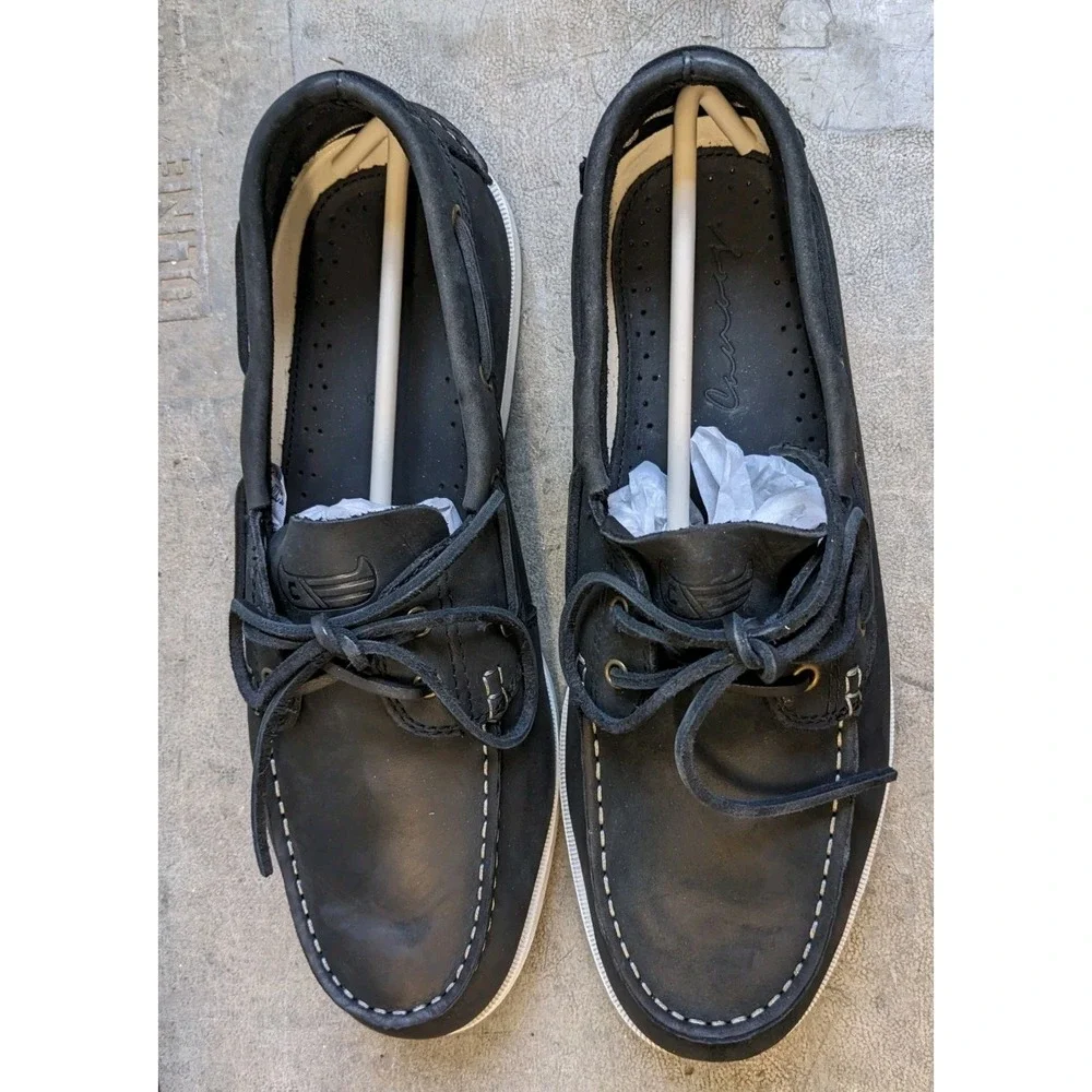 NEW Canoos 2.0 Golf Shoes Mens 11 Hudson Gray & White Leather Boat Shoe Loafer